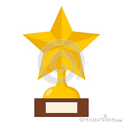 Trophy Star Flat Icon Isolated on White Vector Illustration