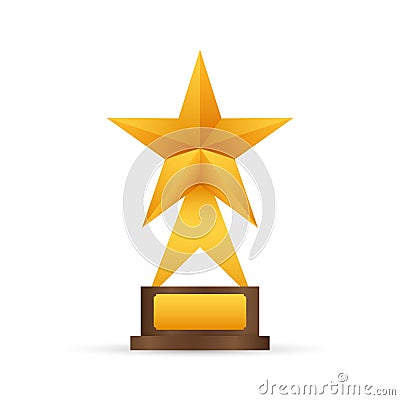 Trophy star winner award on white background Vector Illustration