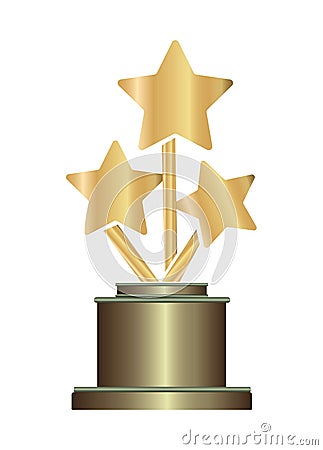 trophy stars golden film award icon Vector Illustration