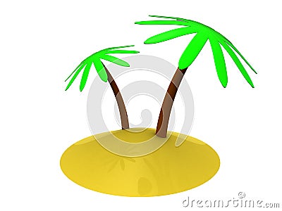 Tropic island Cartoon Illustration