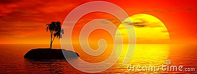 Tropic sunset Stock Photo