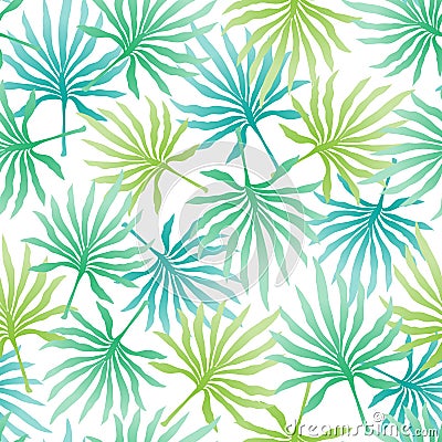 Tropical background with palm leaves. Vector Illustration