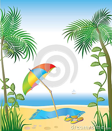 Tropical beach Vector Illustration