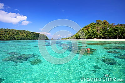 Tropical beach, Andaman Sea koh Rok Stock Photo