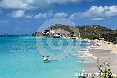 Tropical beach at Antigua island in the Caribbean Stock Photo
