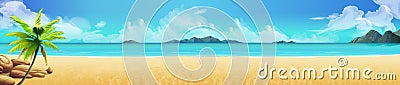 Tropical beach background Vector Illustration