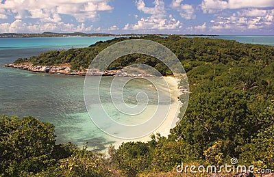 Tropical Beach at Great Bird Island, Antigua, E C Stock Photo