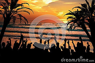 Tropical Beach Party Stock Photo