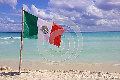 Beach in Playa del Carmen, Mexico Stock Photo