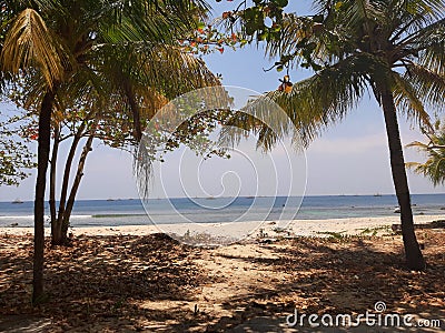 Tropical beach resort tanjung lesung Stock Photo