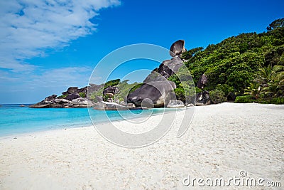 Tropical beach, Similan Islands, Andaman Sea, Thailand. Travelings Stock Photo
