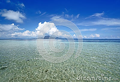 Tropical beach with transparent clear water Stock Photo
