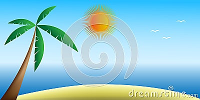 Tropical beach Vector Illustration