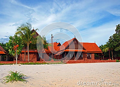 Tropical Beach Villa Stock Photo
