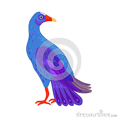 Tropical Bird with Bright Feathers as Warm-blooded Vertebrates or Aves Vector Illustration Vector Illustration