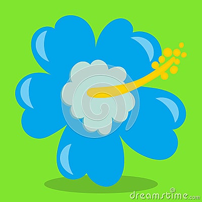 Tropical Birds Blue Flower 14 Vector Illustration