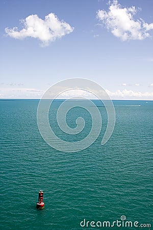 Tropical Blue Water with Buoy Stock Photo