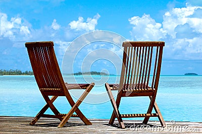 Tropical chairs Stock Photo