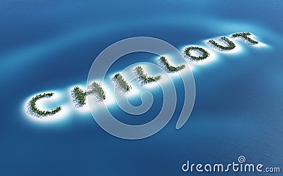 Tropical chill out sign Stock Photo