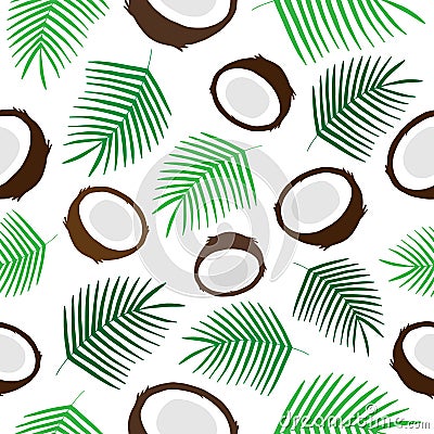 Tropical coconut seamless pattern vector Vector Illustration