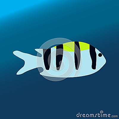 Tropical color sea fish Vector Illustration