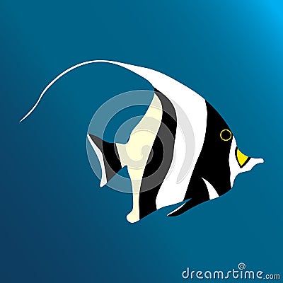 Tropical color sea fish Vector Illustration