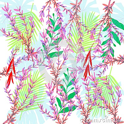 Tropical colourful leaf painting artwork Stock Photo