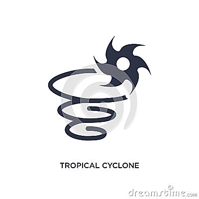 tropical cyclone icon on white background. Simple element illustration from weather concept Vector Illustration