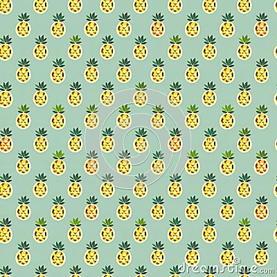 Tropical Delight Pineapple Background Stock Photo