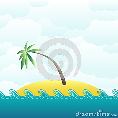 Tropical desert island Vector Illustration