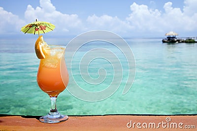 Tropical Drink Paradise Stock Photo