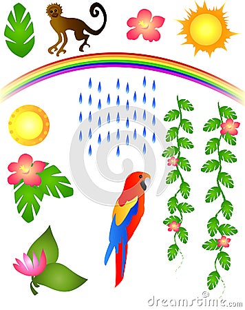 Tropical Elements Cartoon Illustration