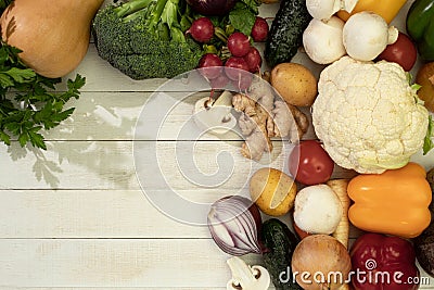 Tropical and European vegetables and fruits, Assorted Stock Photo