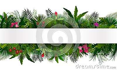 Tropical foliage. Floral design background Vector Illustration
