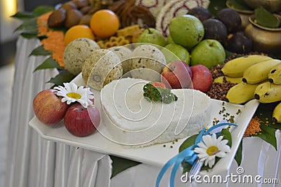 Functional tropical fruit arrangement Stock Photo