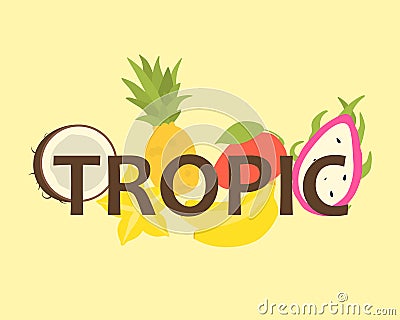 Tropical Fruit Design for T-Shirt Vector Illustration