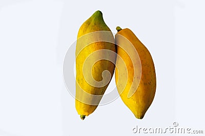 Tropical fruit, Taiwan important fruit, thick fleshy papaya, white background Stock Photo