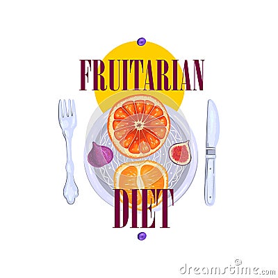 Stock logo â€œFruitarian Dietâ€. Vector Illustration