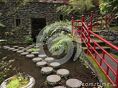 Tropical Garden at Monte above Funchal Madeira Editorial Stock Photo