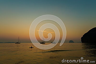 Tropical sunset on Koh Mook Stock Photo