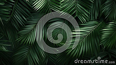 Tropical green palm leaves Design on background, Summer background Stock Photo