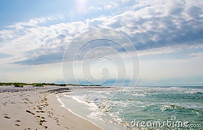 Tropical Gulf Coast ocean beach landscape scene. Stock Photo