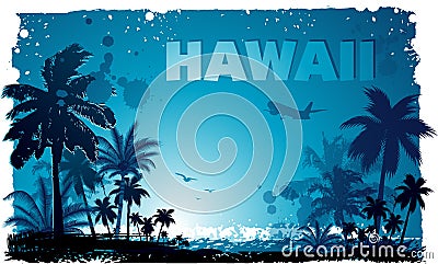 Tropical hawaiian background Vector Illustration