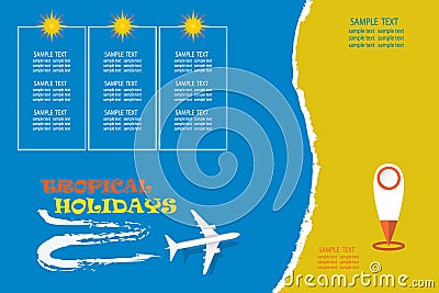 Tropical holidays blank template vector Vector Illustration