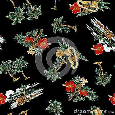 Tropical image in pattern, Cartoon Illustration