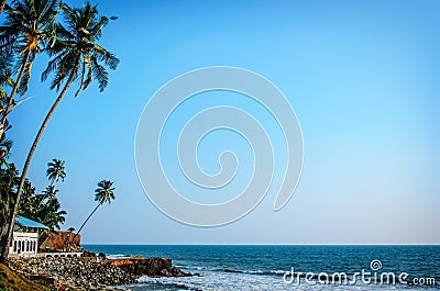 Tropical Indian village in Varkala, Kerala, India Stock Photo