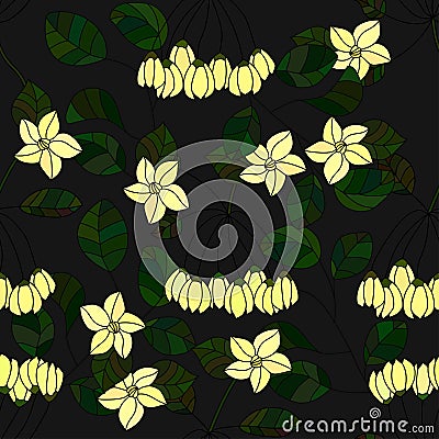 Tropical island seamless pattern. Vector Illustration