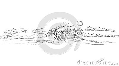 Tropical island Vector Illustration