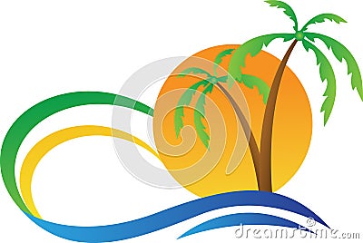 Tropical island Vector Illustration