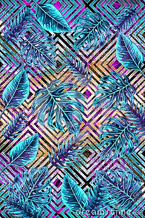 Tropical IX - abstract geometric design Stock Photo